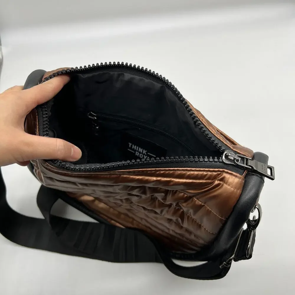 Think Royln Audrey VL Trim Crossbody Purse Pearl Copper Color